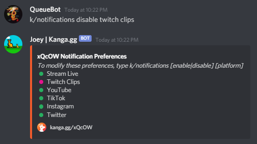 k/notifications disable twitch clips!
